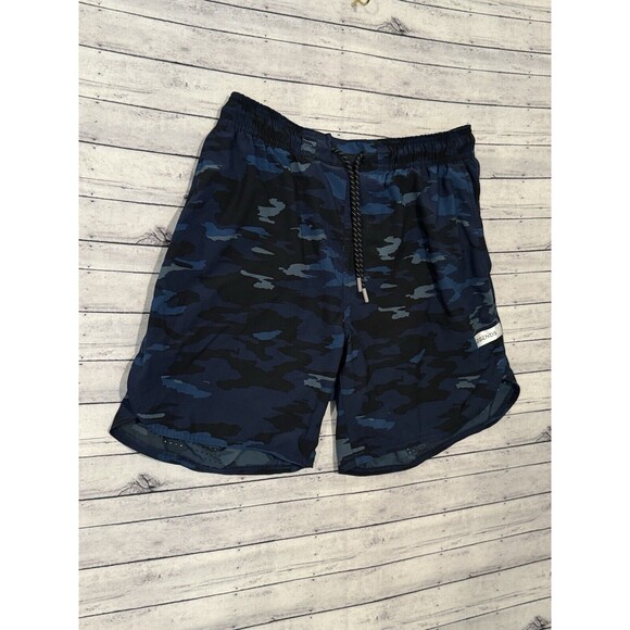 Legends Apparel Mens Active Relay Shorts Size L Blue Camo Unlined 7” Inseam Gym - Picture 5 of 16